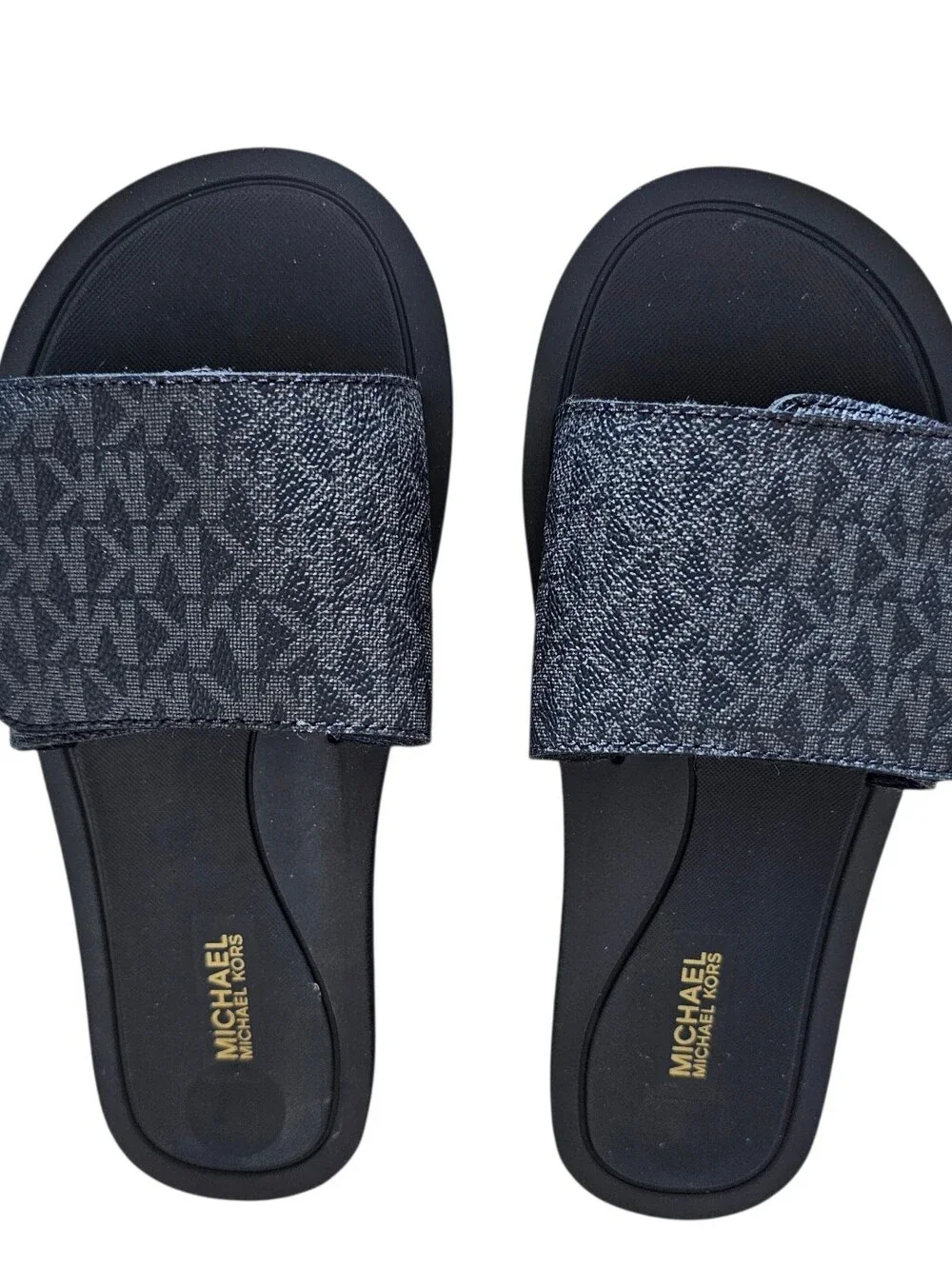 Michael Kors Women's Wade Black Logo Slide Sandals, Size 6m, New